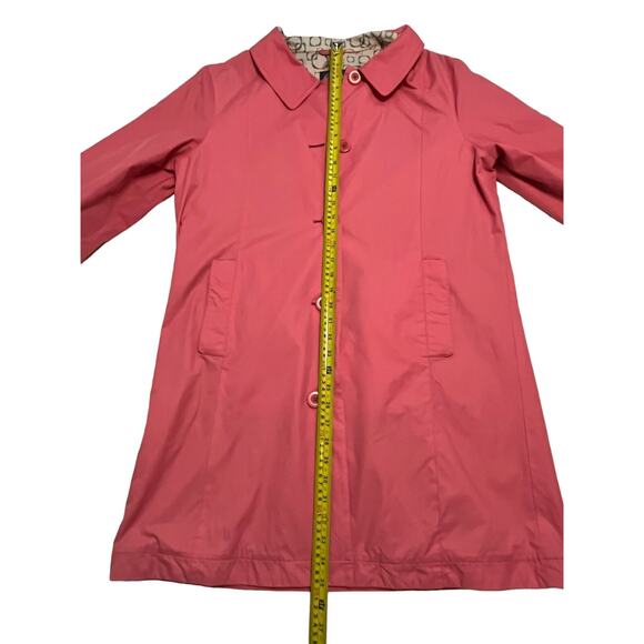 Cabelas Mid Length Rain Jacket Size Large Pink Button Front Pockets - Picture 4 of 8